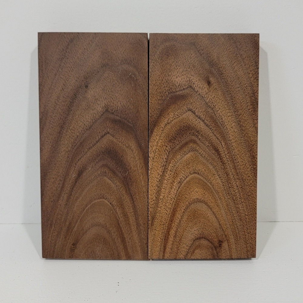 Bookmatched Black Walnut Wood Scales Knife Handle Blanks 5x2x0.5 2pc Set